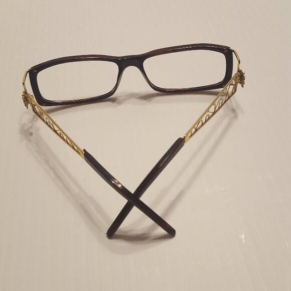 ROBERTO CAVALLI TURCHESE 418 U14 BROWN GOLD PLASTIC EYEGLASSES